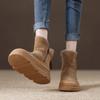 2024 Лидер продаж зимних женских хлопковых зимних ботинок с флисом и толстой подошвой из меха и матовой кожи, теплые женские ботильоны