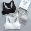 3PC Girl Training Brass Teens Underwear Solid Color Sport Young Racerback Training Crop Top
