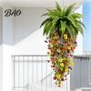 Outdoor Artificial Flowers Fake Hanging Plants, UV Resistant Vines, Ivy Lifelike Silk Flower Decor Faux Indoor Bedroom Living Room Boho Wall