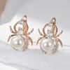Punk Spider Pearl English Earrings For Women Fashion  Rose Gold  Color Mix Party Accessories Retro Jewelry