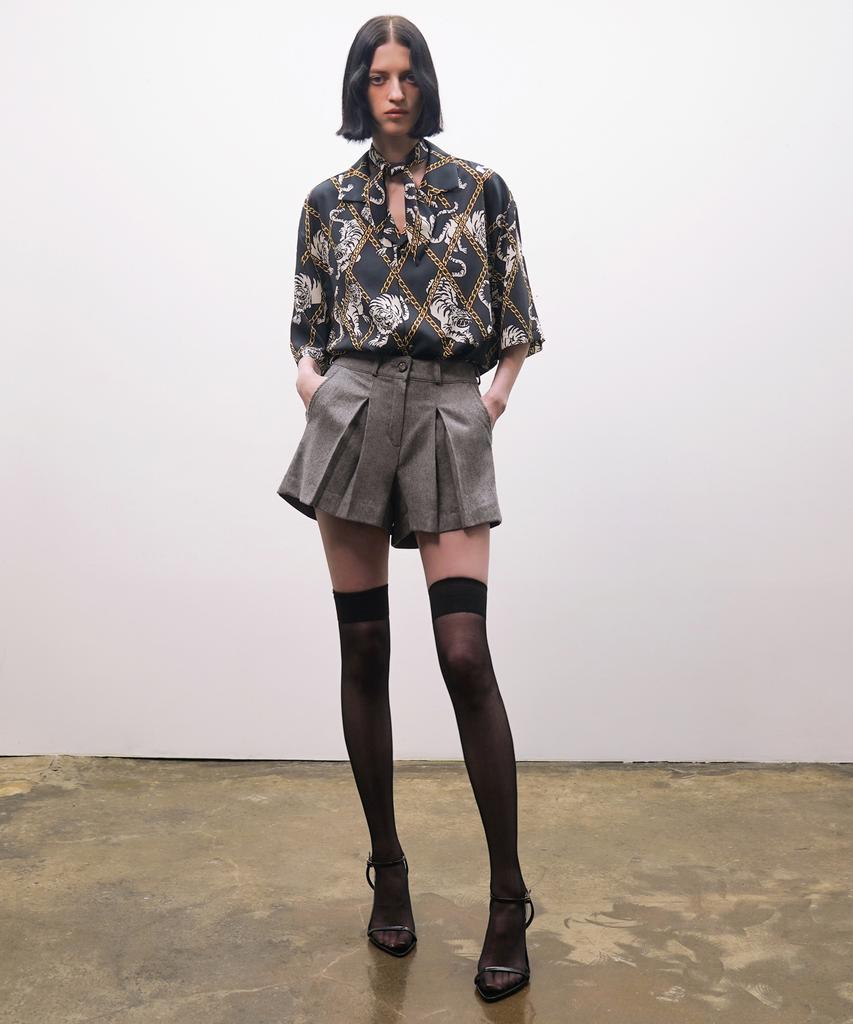 UNTAGE Inverted Box Pleated Shorts (Grey)_Uth-Sp12
