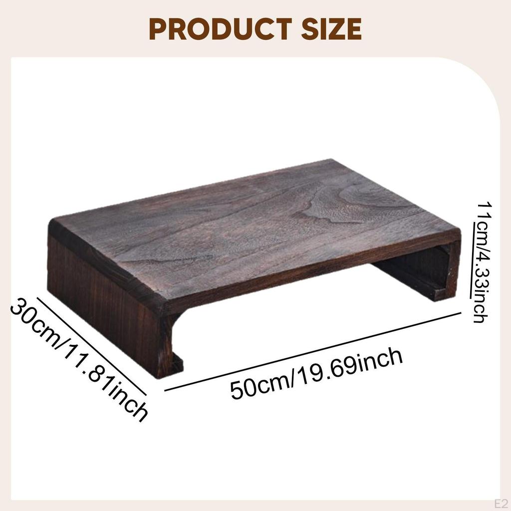 Wooden Low Stool Portable Decorative Bed Table Small Ottoman Under Desk Footrest for Household
