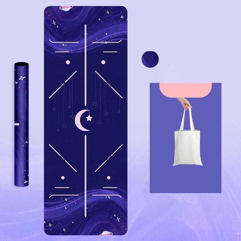 Коврик для йоги с принтом из натурального каучука и бархатной поверхностью. Тонкий нескользящий портативный складной напольный коврик, впитывающий пот. Фитнес-упражнения. Моющийся напольный коврик.