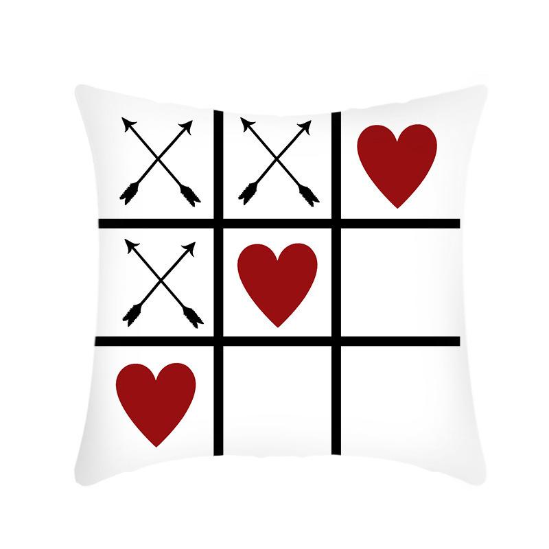 Новая подушка на День святого Валентина Льняная Короткий плюш Подушка для автомобиля Красная Подушка с любовью Наволочка Подушка для кровати