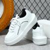 Fashion Unisex Women White Dad Shoes for Men Thick Sole Skateboard Chunky Sneakers Casual Vulcanized Shoes High Platform Lace Up White
