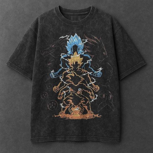 2026 Anime Dragon Ball Vintage Washed Oversized TShirt Man Women Cotton Short Sleeve Tee Casual Top Mens Clothing Y2k Harajuku
