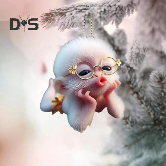 2D Monkey Acrylic Hanging Decoration Home Office Backpack Car Rearview Mirror Lying Monkey Hanging Ornament Cartoon Animal Pendant
