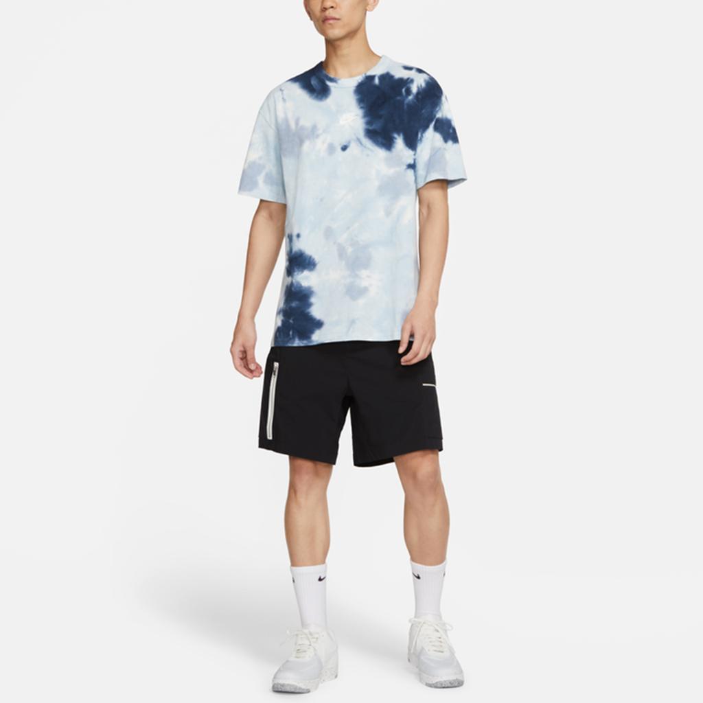 Nike T Shirts Men's Slate Blue Crew Neck Moderate Straight Fit DD2721-104