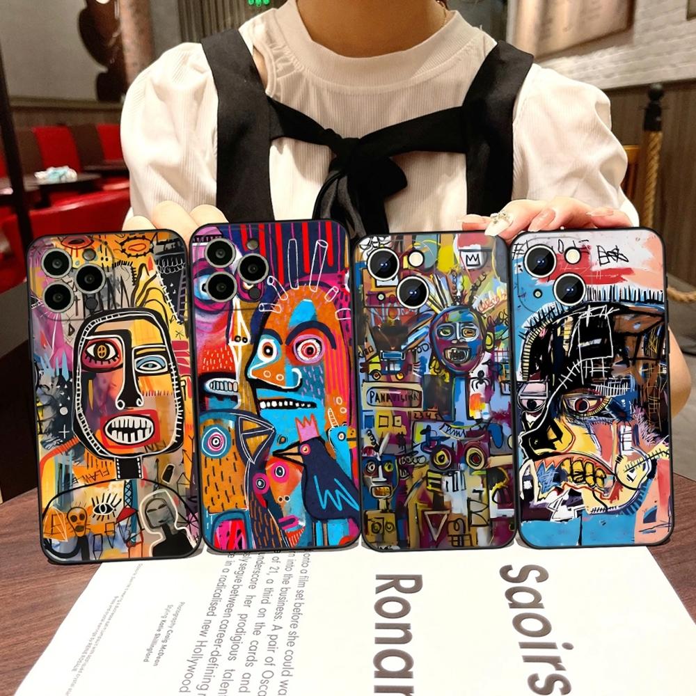 Чехол для телефона B-Basquiat Art Graffitis для iPhone 15 Pro Max 14 Pro 16 Plus 12 13 11 Xr X Xs 8 7 Plus Силиконовая задняя крышка