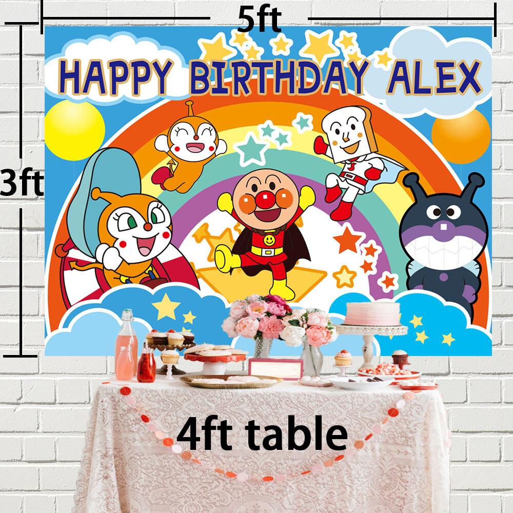 60. Anpanman Personalised Custom Banner Backdrop Party Decor Birthday Gift Boys