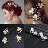 Party Hair Ornament Crystal Hairpins Bridal Hair Accessories Pearl Leaf Hair Clips Hair Jewelry