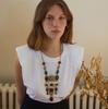Винтажная цепочка для свитера с геометрическим узором в стиле барокко, длинное ожерелье с драгоценными камнями