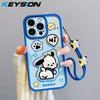 KEYSION Противоударный чехол для iPhone 13 Pro Max со шнурком, мягкий силиконовый чехол с милой 3D-мультяшной куклой для iPhone 12 11 Pro Max