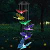 LED Light Solar Powered Wind Chime Light Color Changing Butterfly Hanging Lamp Outdoor Garden Decor Home Lighting Waterproof