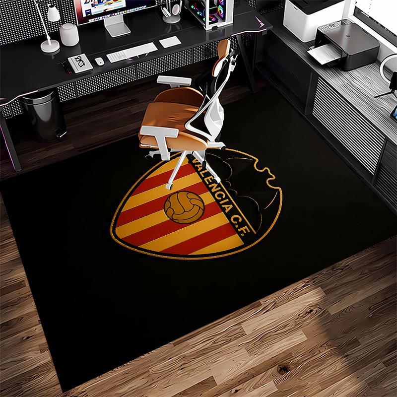 Valencia logo Print Area Rug - Soft, Washable Non-Slip Indoor Mat for Office Chairs, Living Room, Home Office Decorative Rug