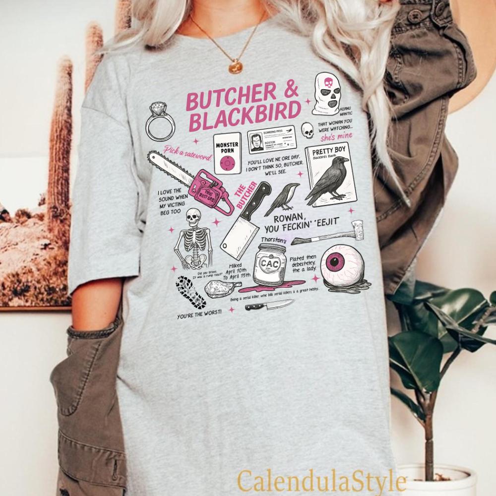 Butcher Blackbird Shirt Book Series Shirt Dark RoUnisexce Tee Scythe Sparrow Brynne Weaver Tee Short Sleeve Tshirts