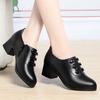 Coarse Heel Single Shoes Women's Autumn 2025 New Versatile Soft Sole Fashion Women's Shoes Medium Heel Leather Shoes Popular Mother Shoes Women