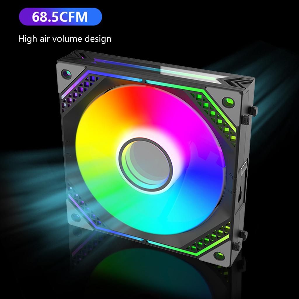 Вентиляторы для ПК 120 мм, 2000 об./мин. Вентилятор для корпуса компьютера ARGB 5 В 3-контактный ШИМ охлаждающий вентилятор Тихие воздушные охладители процессора Аксессуар для радиатора