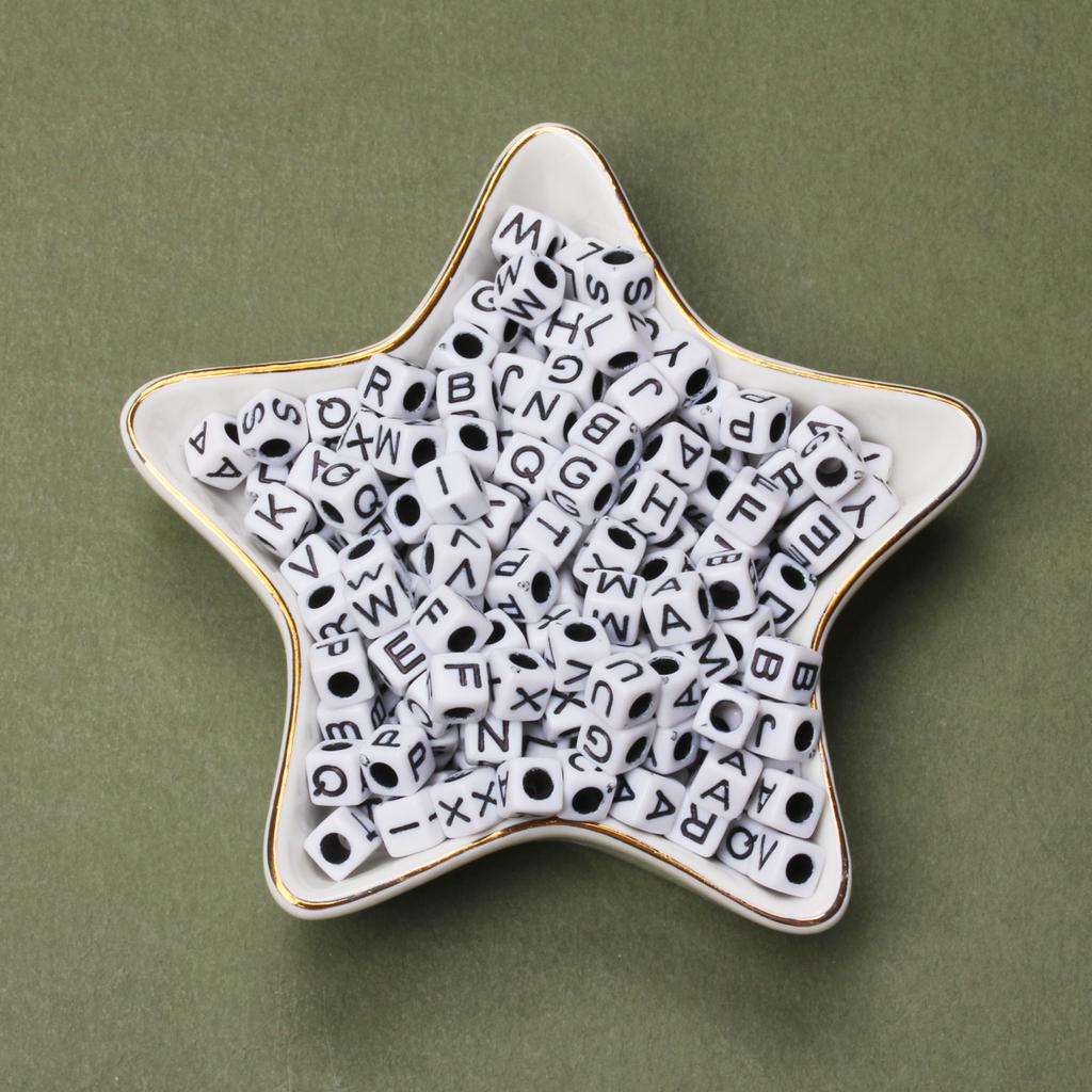 Мода 80 шт 6 мм Акриловый куб Материал Квадратная буква Сосновые бусины Ручной работы Браслет Изготовление ювелирных изделий Аксессуары DIY