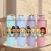 1PC Big Multi Girl Friend Group 750ml Color Plastic Sports Water Bottle Leakproof Flip Straw Lid Suitable for Sports Office Home Use