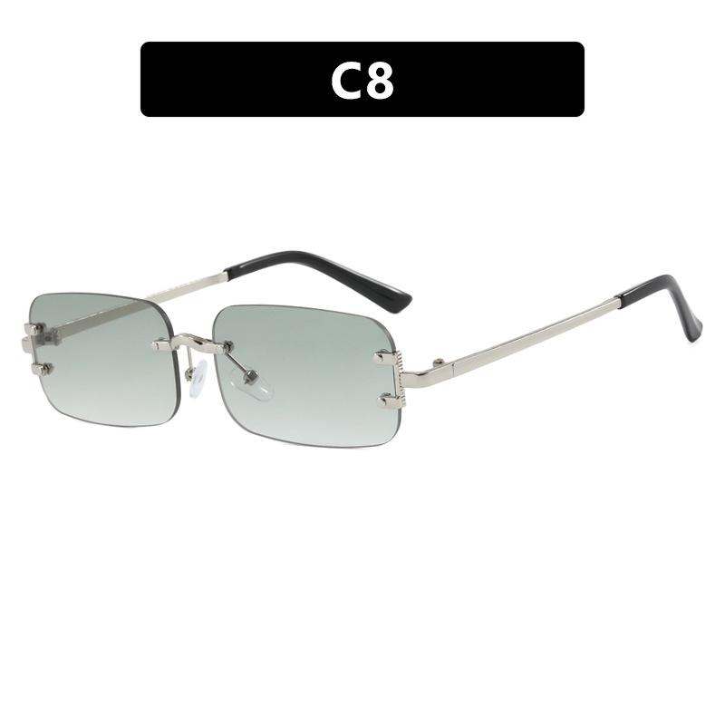 Frameless Sunglasses Small Frame Fashion Trimmed Sunglasses Spice Girl Same Sunscreen Sunglasses Women