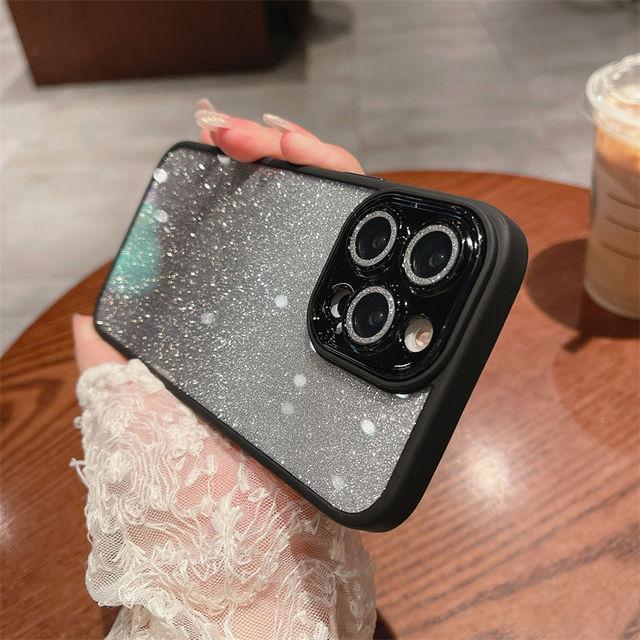Роскошный блестящий чехол для телефона с градиентом для Iphone 14 13 12 11 Pro Max 14 Plus 14pro 11, противоударный защитный бампер, прозрачный чехол