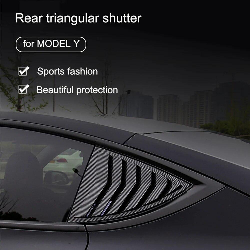 2 шт. автомобильные задние треугольные ставни, треугольный солнцезащитный козырек, модифицированный для модели Tesla 3/Y, нашивка на заднюю оконную ставню, ABS Shark Gill