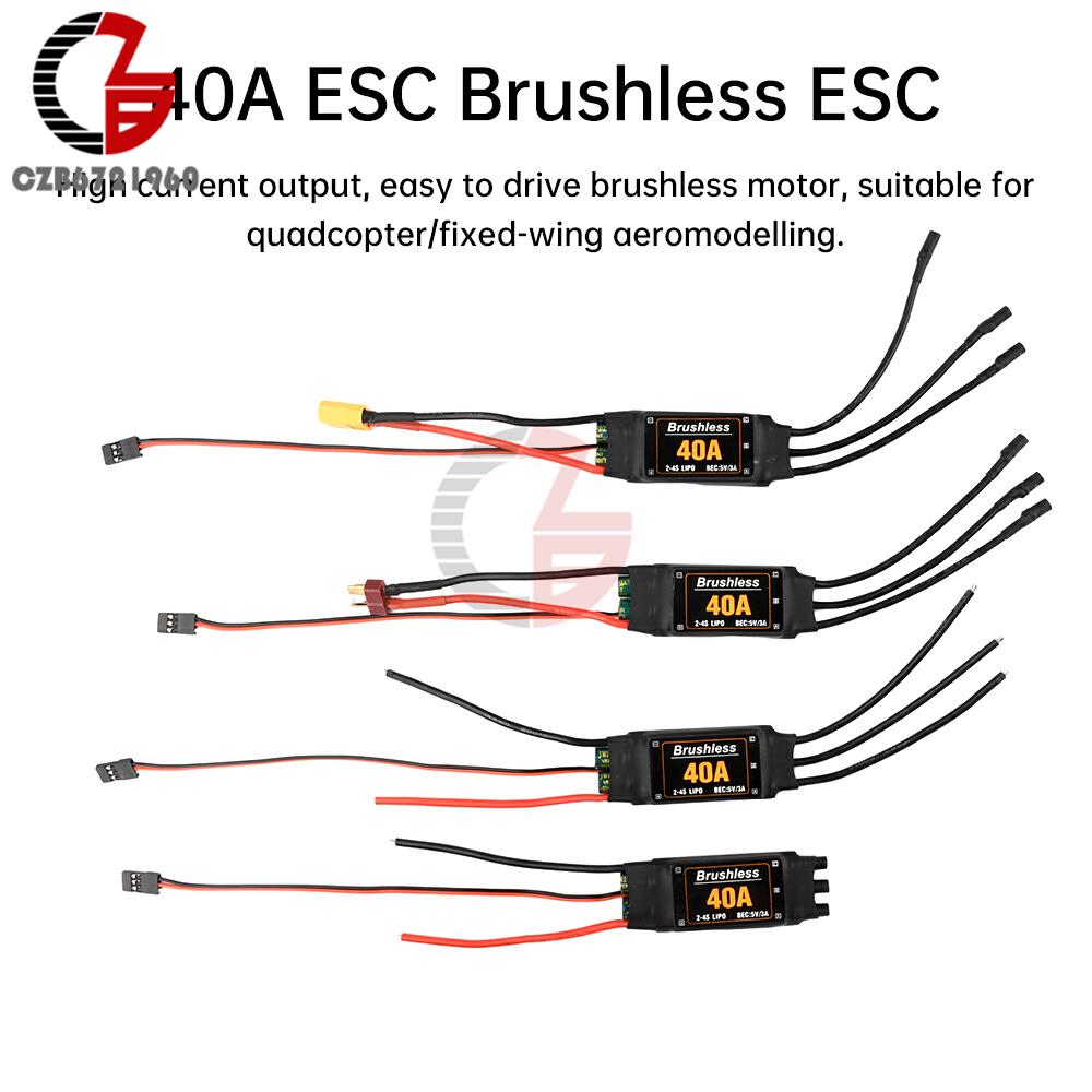 40A ESC Brushless Electric Control 2-4S ESC Speed Controller with 5V3A UBEC suitable for RC FPV Quadcopter Fixed Wing Model