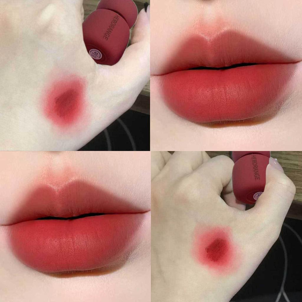 HERORANGE Silk Mist Lip Mud - Matte Finish, Color-Locking, Youthful, Non-Sticking Cup Lipstick, Cross-Border Color Cosmetics.
