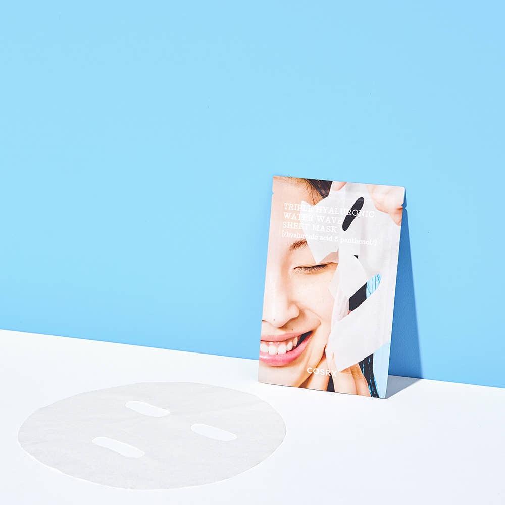 COSRX Hydrium Triple Hyaluronic Water Wave Sheet Mask Deep Hydrating Moisturizing 20ml x 10 Sheets