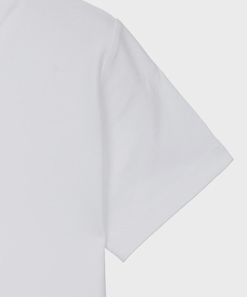BASIC HOUSE Women'S Round Cropped Short Sleeve T-Shirt White Lats0202