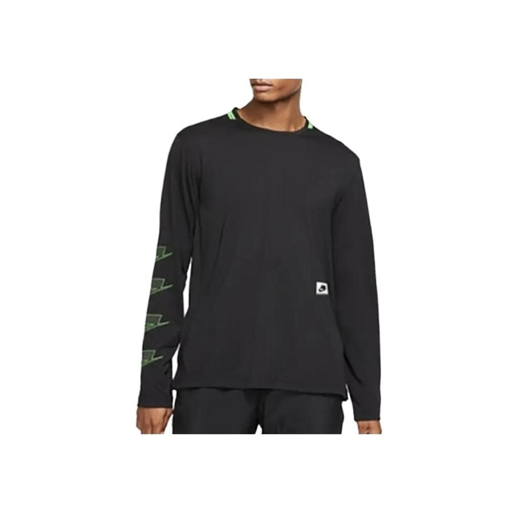 Nike Футболка с логотипом и длинным рукавом, черная, с круглым вырезом, мужская, BV4539-010