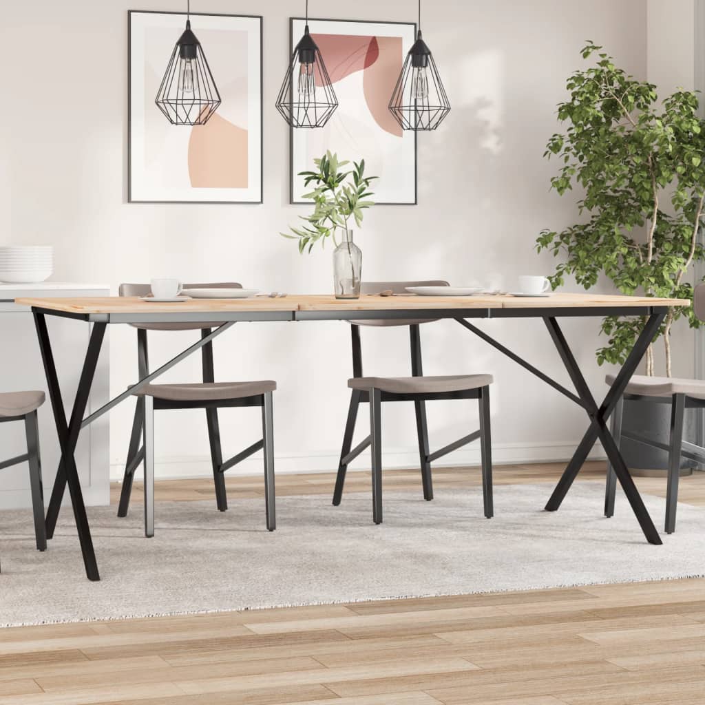 X Shape Dining Table Frame 160 x 80 x 73 cm Steel