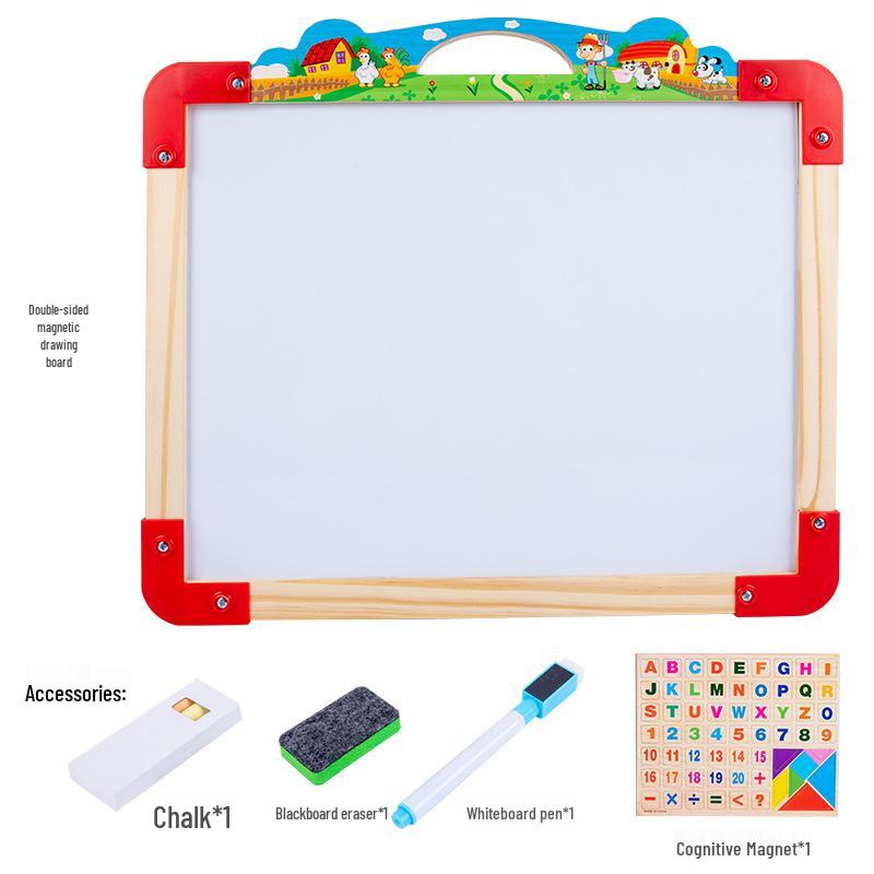 Magnetic Wooden Easel Blackboard for Kids - Folding Art & Writing Board