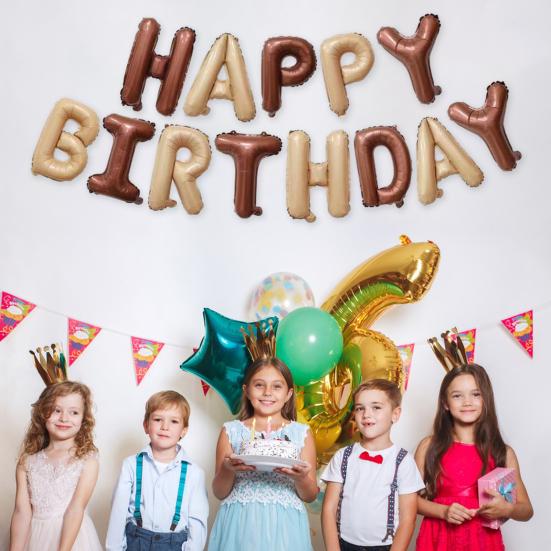 1 Set Happy Birthday Balloon Aluminum Foil Letter Shape Party Balloon Decoration for Birthday Celebration!
