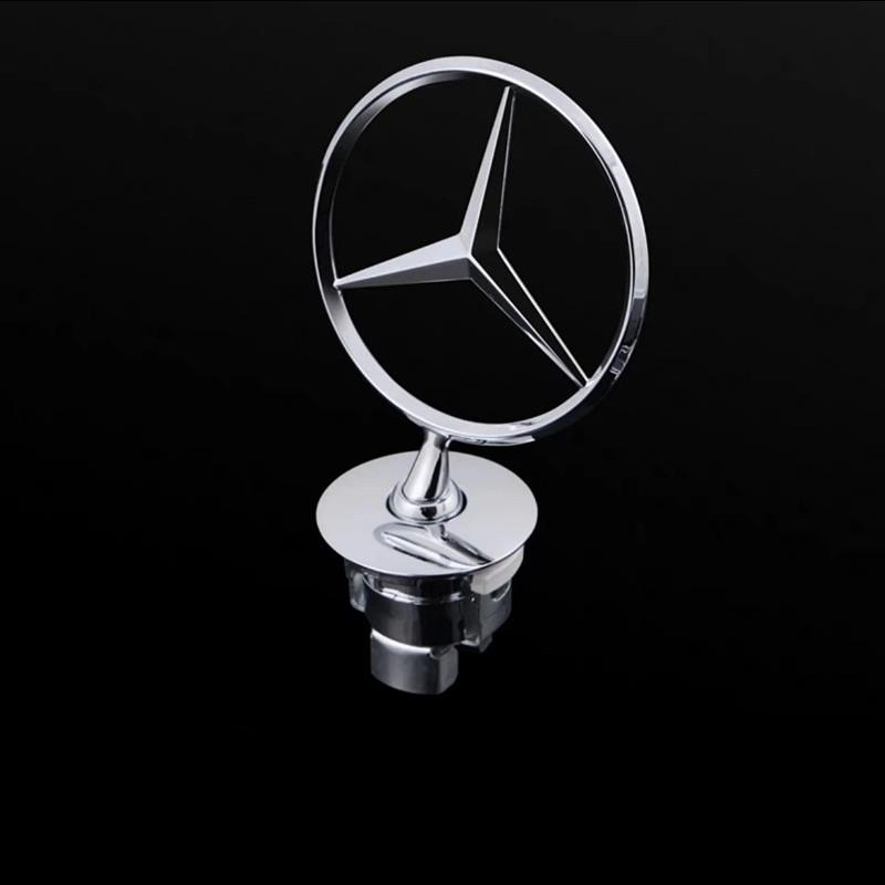 2025 Hot For Benz 1pcs 44mm 3D Metal Blue Chrome Star Bonnet Hood Logo Emblem Badge for Mercedes Benz W202 W203 W204 W208 W210 W