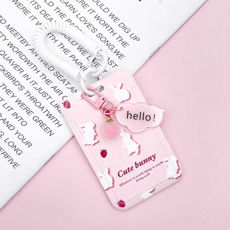 Чехол с мультяшным принтом, идентификационная бирка, чехол для рабочей карты с эластичным ремешком на запястье, держатель для бейджа, чехол для деловой карты доступа