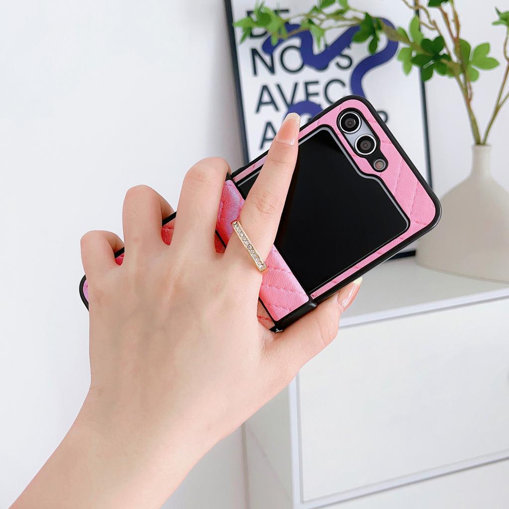Подходит для чехла на мобильный телефон Samsung Z Flip5 P50 Pocket с бриллиантовым плетеным кольцом, противоударный чехол n2 flip