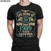 Жизнь Начинается в 30 Мужская Футболка Рожден в 1989 Году Легенд Подарок на 30-летие Новая Летняя Хип-Хоп Рок Мужские Футболки