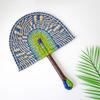 Colorful Striped Patterns Hand Braided Fan Bohemian Cattail Fan  School/Office