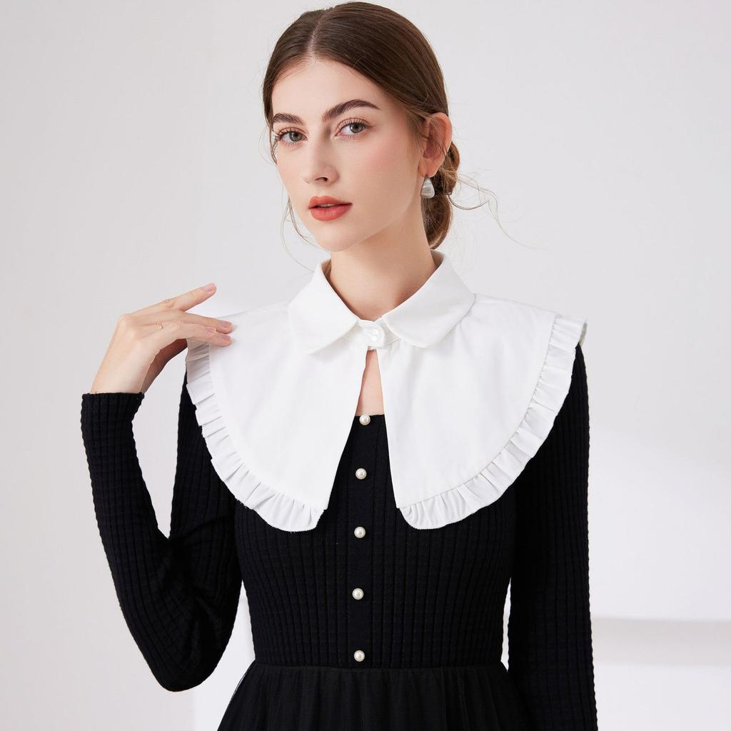 White Solid Color Fake Collar For Women Ladies False Shirt Blouse Detachable Collar Neckwear Female Neck Collar Fuax Cols