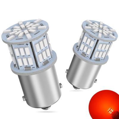 Светодиодная лампа S25 одинарная красная G18 BA15s P21W 54 ряда 3014 SMD грузовик самосвал автобус