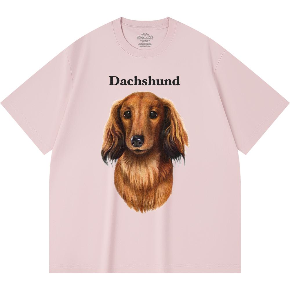 Футболка из 100% хлопка плотностью 230 г/м2 с принтом таксы, забавная футболка из чесаного хлопка в стиле Харадзюку