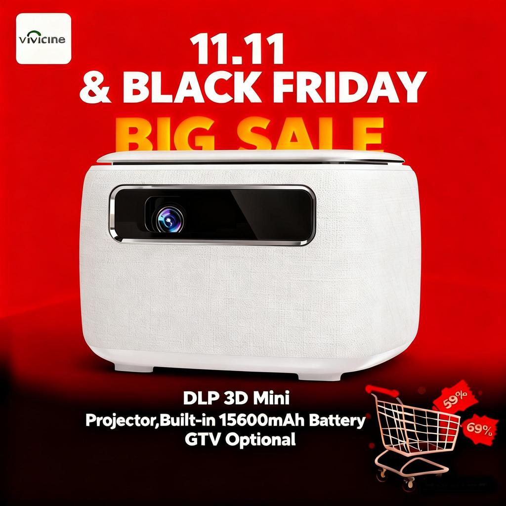 Портативный DLP 1080P 3D-проектор, WiFi Мини Портативный 1080P Домашний Кинотеатр Видеопроектор с Аккумулятором