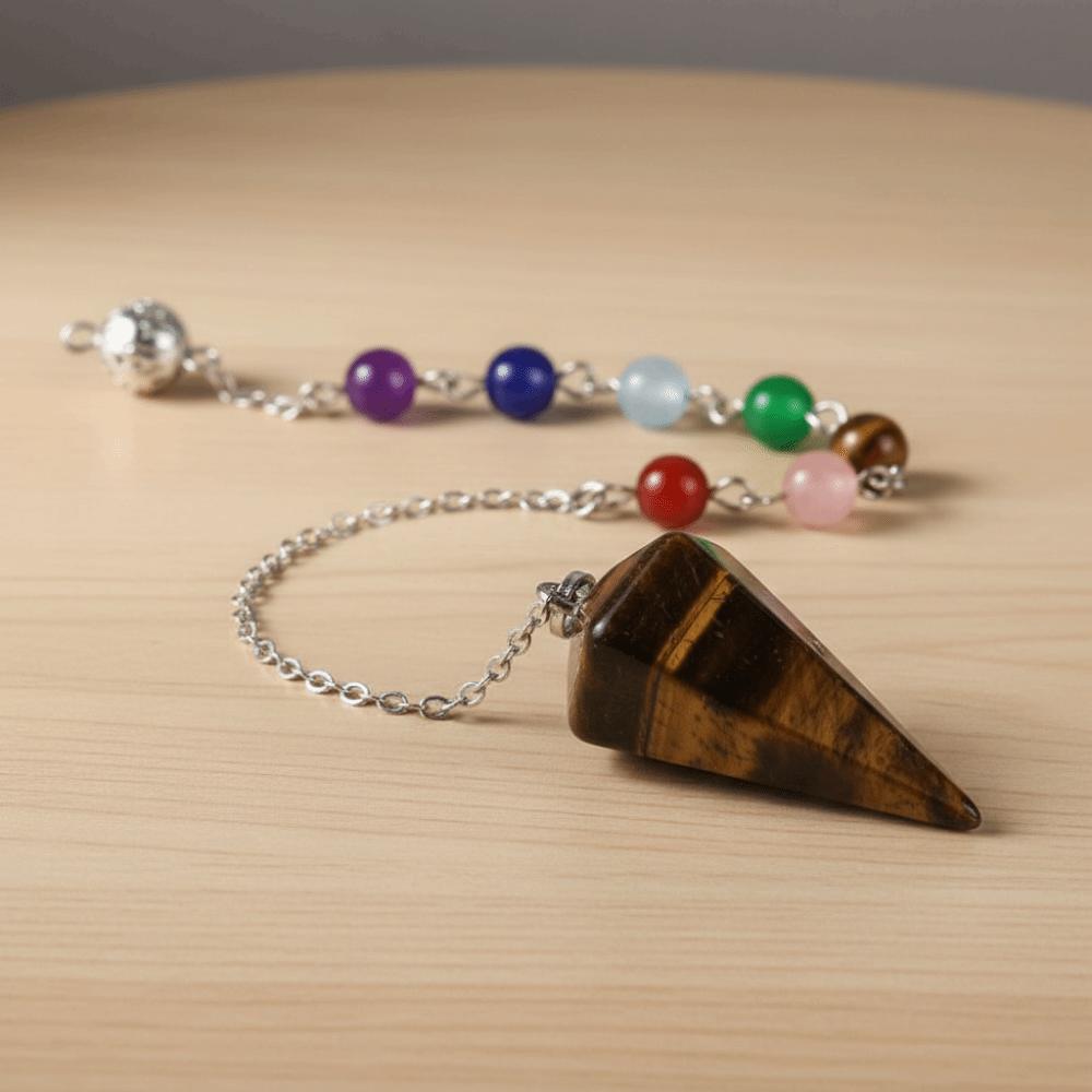 Cone Shape Healing Crystal Pendant Rainbow Color Natural Crystal Necklace Energy Healing
