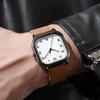3 шт. Мужские деловые часы Модные квадратные часы с арабским циферблатом Кварцевые часы Повседневные наручные часы с кожаным ремешком для мужчин Часы