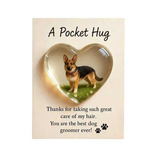 Карманные обнимашки для грумеров с поздравительной открыткой Акриловое сердце Карманные обнимашки для грумеров