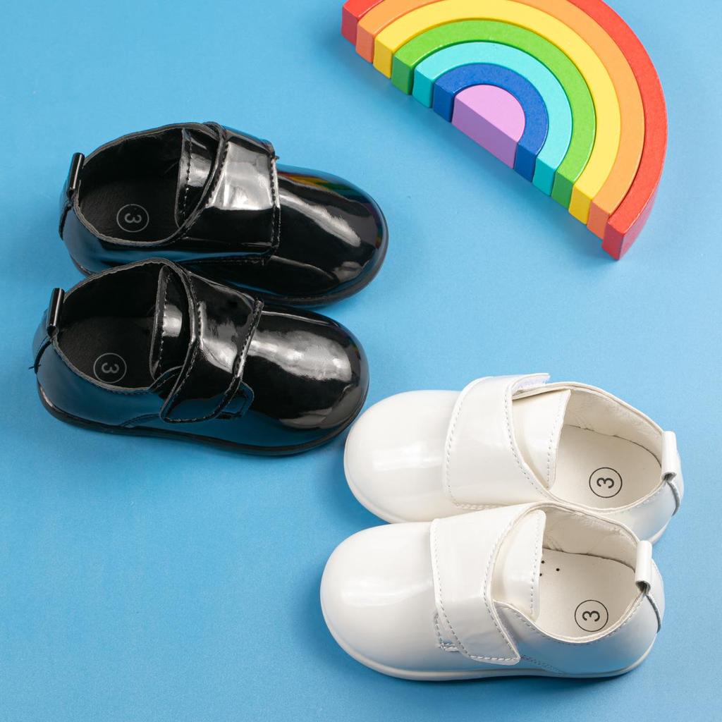 Детские нескользящие туфли-липучки из ПУ-кожи для мальчиков и девочек - Мягкая подошва, обувь для малышей