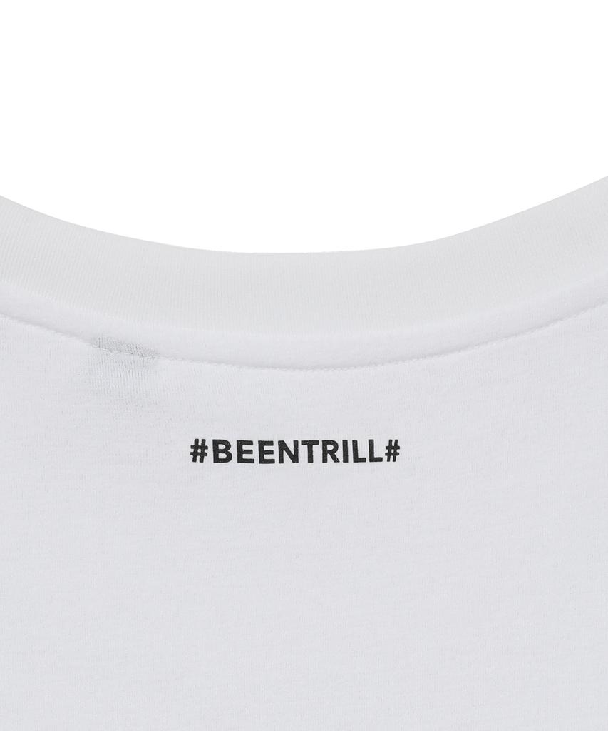Футболка BEENTRILL с активной буквенной надписью-хештегом (белый)