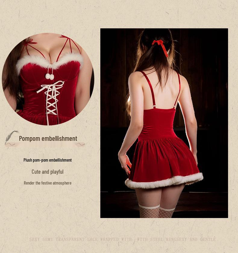 Рождественский костюм нижнего белья «Девушка-кролик» для выступления в ночном клубе
